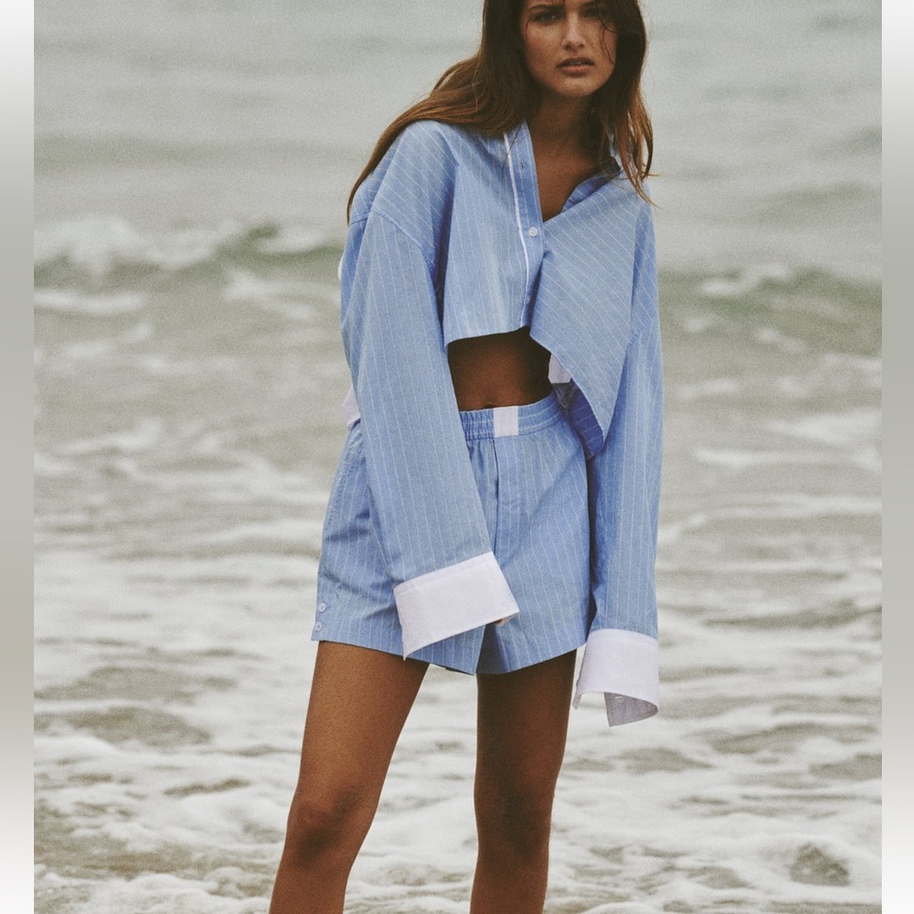 ZARA STRIPED POPLIN SET